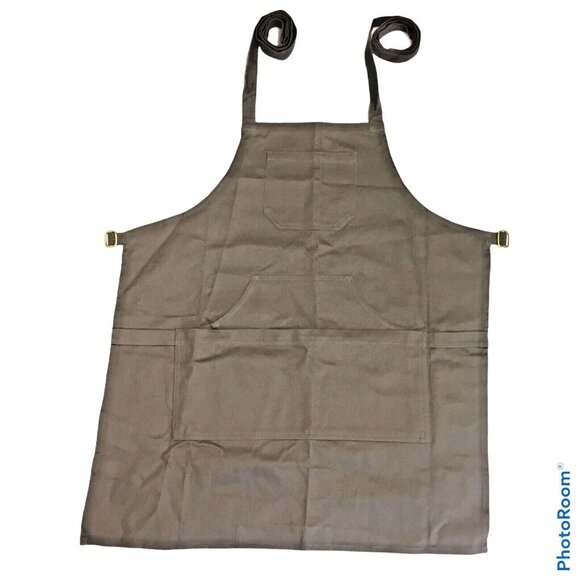 AIDEN BROTHERS Professional Apron 28" Chest Cotton Canvas Taupe/Tan Sturdy Thick - Picture 1 of 4